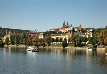 Straka Academy and Hradcany in Prague. Czech Republic