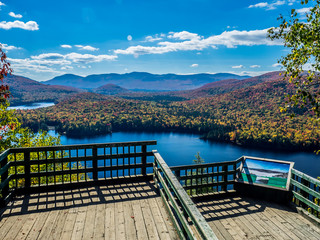 This is a picture of autumn leaves seen from the National Park "Mont-Tremblant" in Quebec, Canada. This is a picture taken from the observation stand of the trail course # 5 "La Corniche". This year i