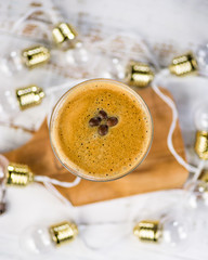 Espresso Martini a cold coffee flavoured cocktail made with vodka and coffee
