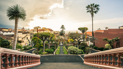 Fototapeta na wymiar View on gardens in La Orotava in Tenerife, Spain.