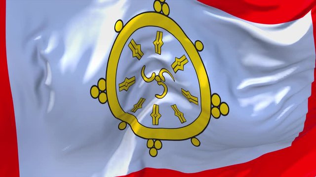 45. Sikkim Flag Waving in Wind Slow Motion Animation . 4K Realistic Fabric Texture Flag Smooth Blowing on a windy day Continuous Seamless Loop Background.