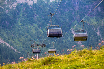 Obraz premium chair lift in the alps