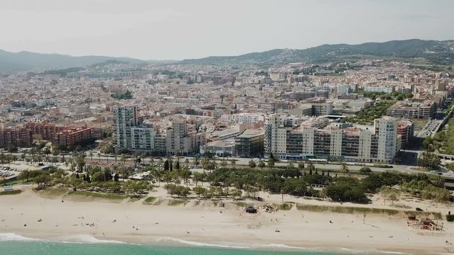 Aerial view of landscape of Mataro in the Spain.