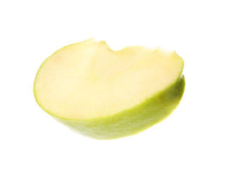 Slice of fresh apple on white background