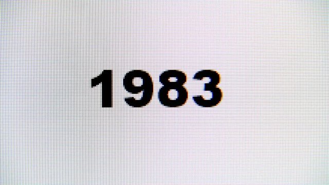 Typing the word 1983 on a computer monitor and then deleting everything. Macro detail shot.
