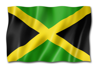 Jamaican flag isolated on white