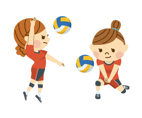 バレーをする女性