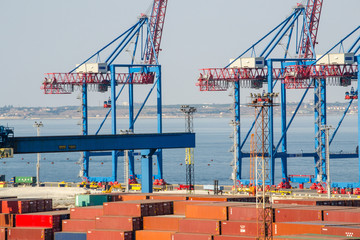 Sea cargo port.