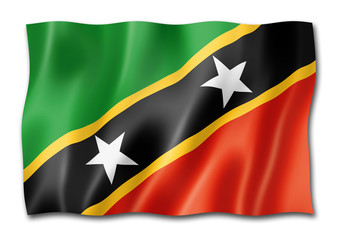 Saint Kitts And Nevis flag isolated on white