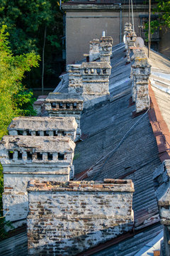 the roof of an urban house.
