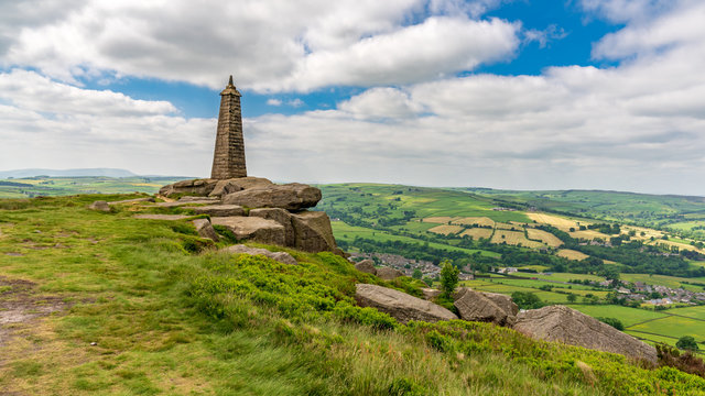 Clouds over Wainman's Pinnacle near Cowling, North Yorkshire, England, UK