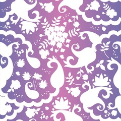 Seamless oriental pattern for ceramic tiles. Print for fabric, paper, wallpaper in indian style.