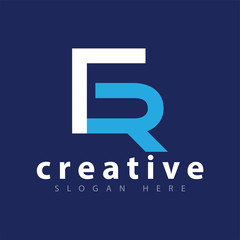FR Initial letter logo vector