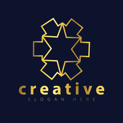 Obraz premium Star home around logo icon vector template