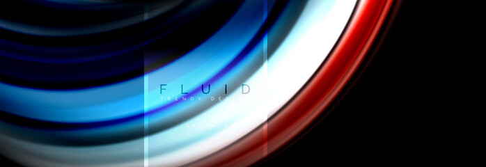 Fluid colors abstract background colorful poster, twisted liquid design on black, colorful marble or plastic wave texture backdrop, multicolored template for business or technology presentation or web
