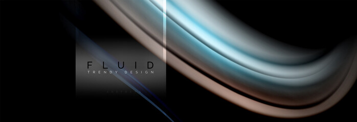 Fluid colors abstract background colorful poster, twisted liquid design on black, colorful marble or plastic wave texture backdrop, multicolored template for business or technology presentation or web
