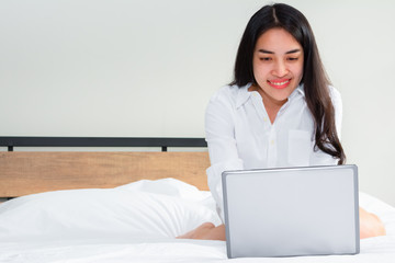 Teenagers notebook on a bed, Close-up a notebook.
