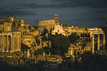 Fototapeta premium Ancient Rome in Italy, Colloseum and Roman forum