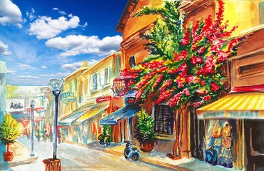 Obraz premium Street of Famagusta Cyprus art
