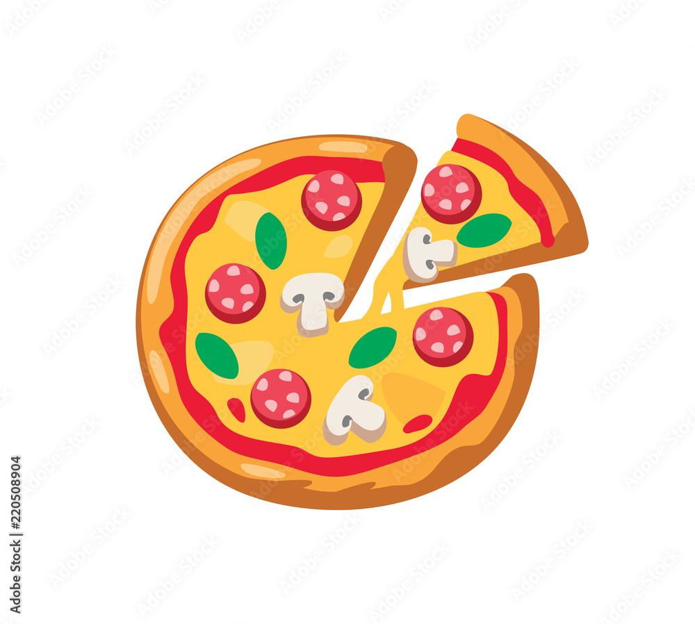 Wall mural vector pizza and slice.