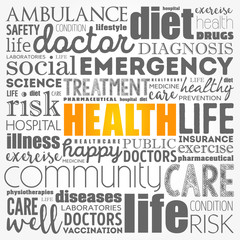 HEALTH word cloud collage, concept background