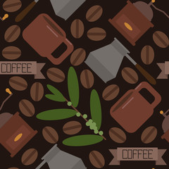 Coffee seamless pattern vector illustration