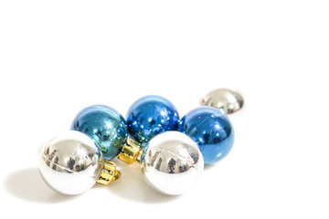 Christmas decorations, detailed christmas balls isolated in a white background