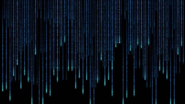 matrix style binary background with falling number