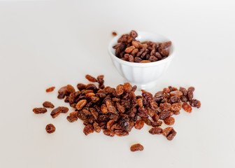 Raisins isolated on white background