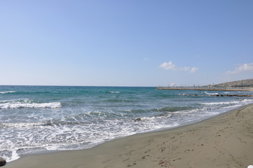 Fototapeta na wymiar The beautiful St Raphael Beach Limassol in Cyprus