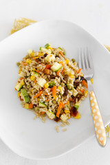 Brazilian rice salad vegan recipe