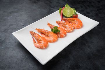 Boiled shrimp.