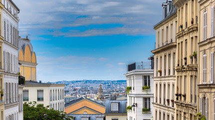 Fototapeta premium City skyline view as seen from montmartre paris, france
