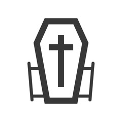 Obraz premium Dracula coffin, Halloween related, glyph icon design