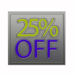 25% Off Discount Offer 3d illustration