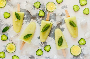 Cucumber and Lime Ice Pops