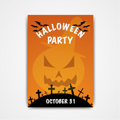 Halloween party flyer, vector, illustration, eps file