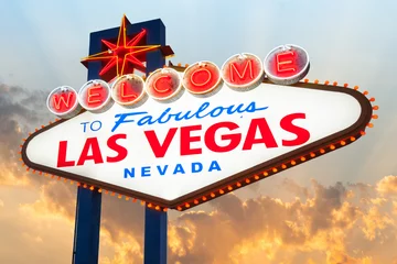 Wandcirkels plexiglas Welkom bij Las Vegas Sign, Las Vegas, Nevada © somchaij
