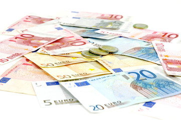 Euro currency paper money bank notes 
