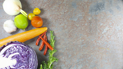 Healthy vegetarian cauliflower purple, Carol , Lime , Garlic, onion, tomatoes, Red chilli and mixed...