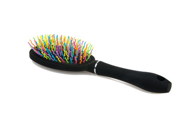 beautiful hair brush isolated on the white