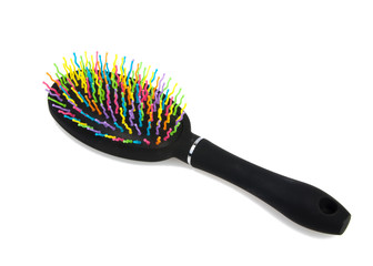 beautiful hair brush isolated on the white