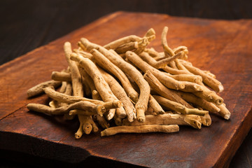 Aswagandha root, herbal medicine.