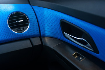 Beautiful interior design of the car, blue
