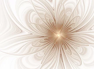 Beige Blume des abstrakten Fraktals auf einem weißen Hintergrund © svetlanass13