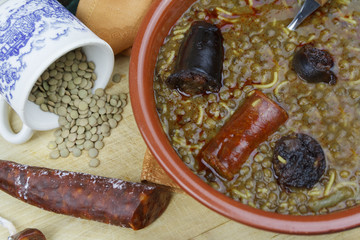 Hot Spanish lentils with chorizo