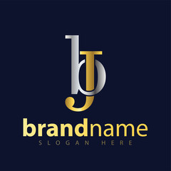 b j Initial letter logo icon vector