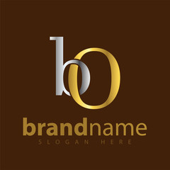 BO Initial letter logo icon vector