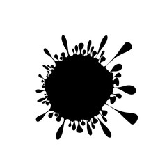 Vector silhouette of the drop on white background.