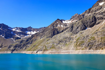 Fototapeta na wymiar Alpine water reservoirs - Finstertalspeicher
